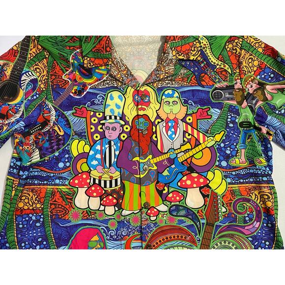 Hawalili Hippie Hawaiian Shirt Men’s Size Large Short Sleeve Button-Up Aloha - Picture 7 of 11
